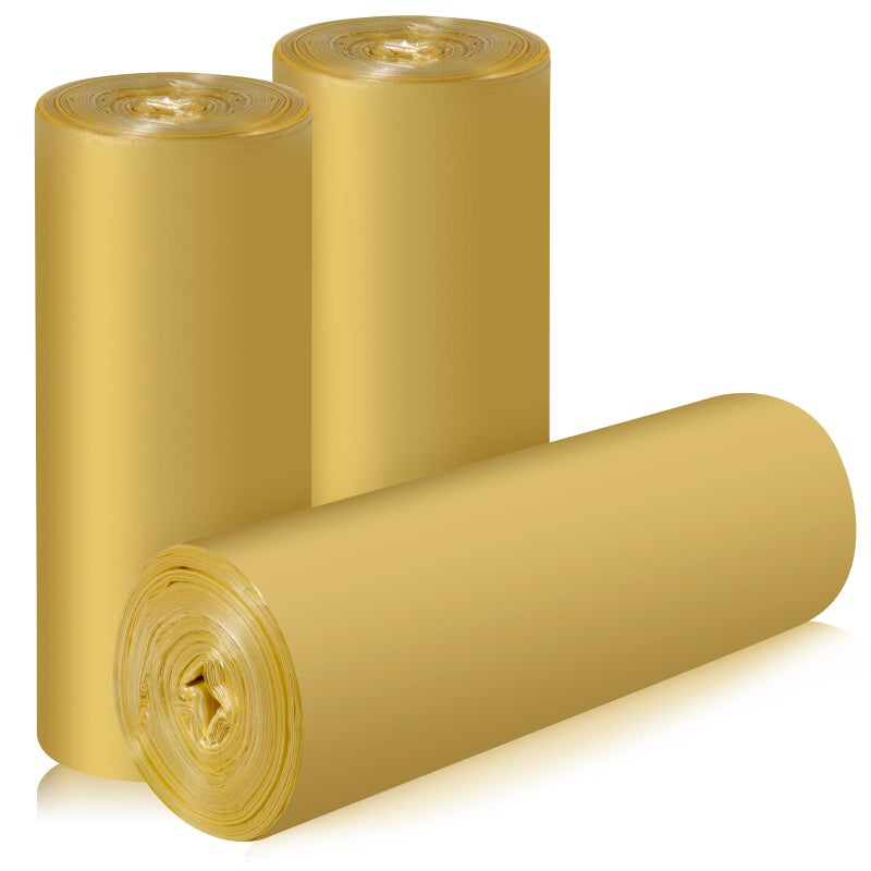 Keweilian 4 Gallon/60pcs Small Garbage Bags,Strong Trash Bags,Small Trash Bags for Office Home Bedroom,Trash can Liner,Golden - Image 1